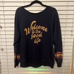 ZOE + LIV Retro Vintage Inspired WELCOME to the GOOD LIFE SWEATSHIRT XXL